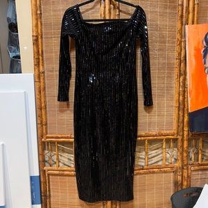 Gabrielle Union Black Velvet Sequin Dress